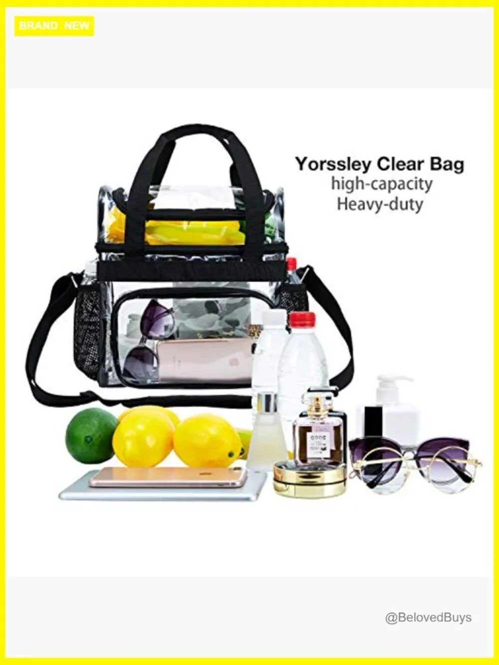 Clear Lunch Bag Heavy-Duty Tote Stadium Approved Large Work to Go